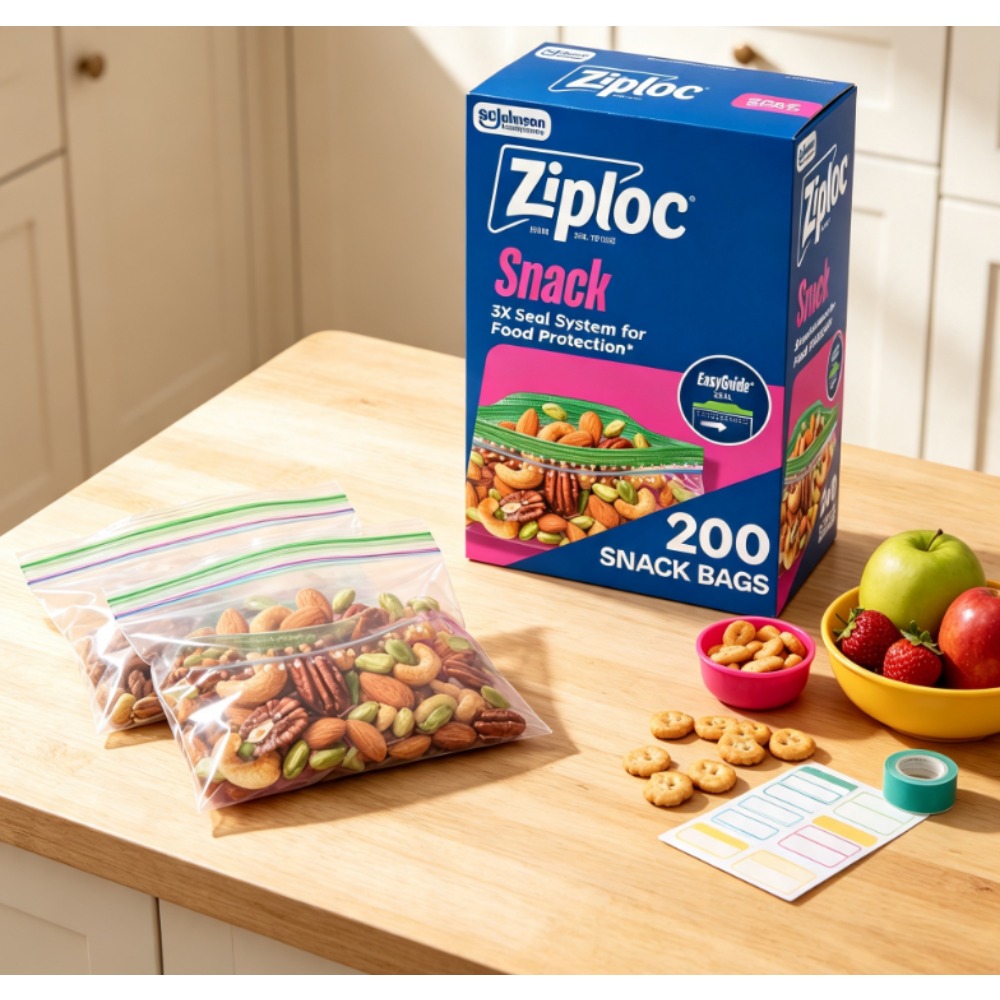 Food Snacks Brands - Ziploc ® EasyGuide'li Marka Atıştırmalık Poşetleri