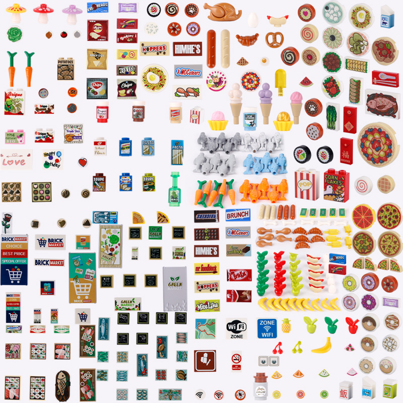Junk Food Snacks - MOC Şehir Sokak Figürleri Gıda Baskılı