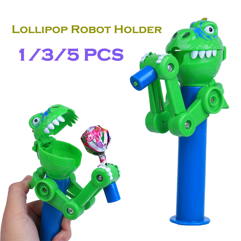 Spicy Food Snacks - 1/3/5 adet dinozor lolipop Robot tutucu