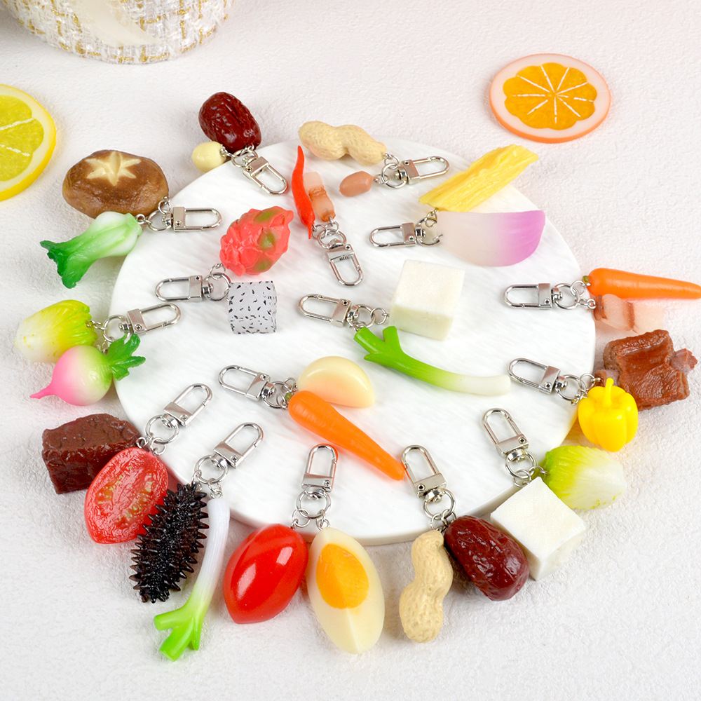 Food Zinc - Simüle Gıda Anahtarlık Meyve Sebze Sığır